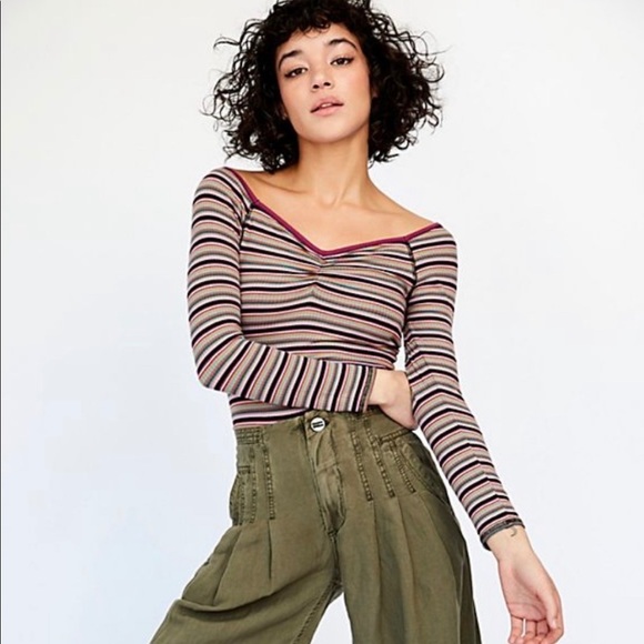 NWOT Small Free People Put A Stripe On It Bodysuit - Picture 2 of 4